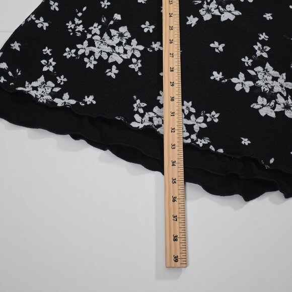 Papa Vancouver Tunic Womens L Black Floral Layered 3/4 Sheer Sleeves Lagenlook - Picture 8 of 16